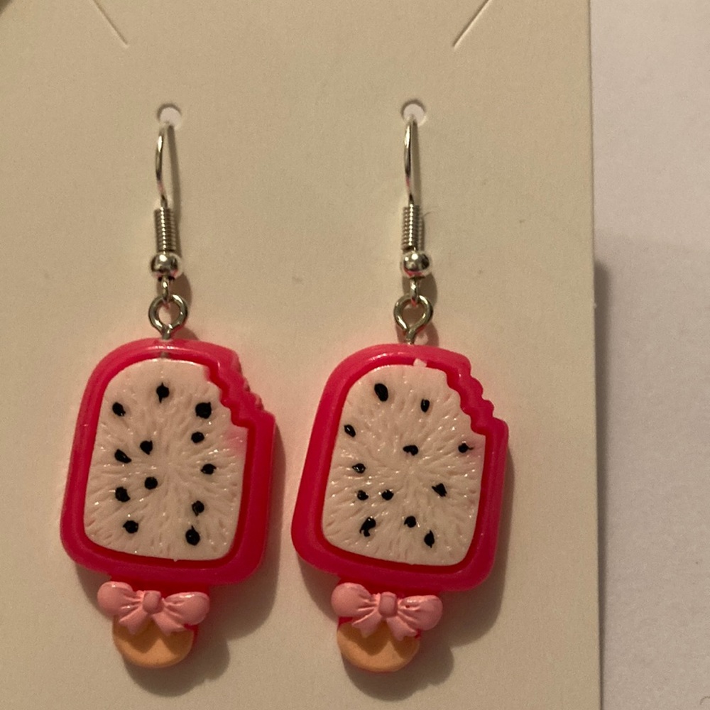 Handmade Dragon Fruit Earrings